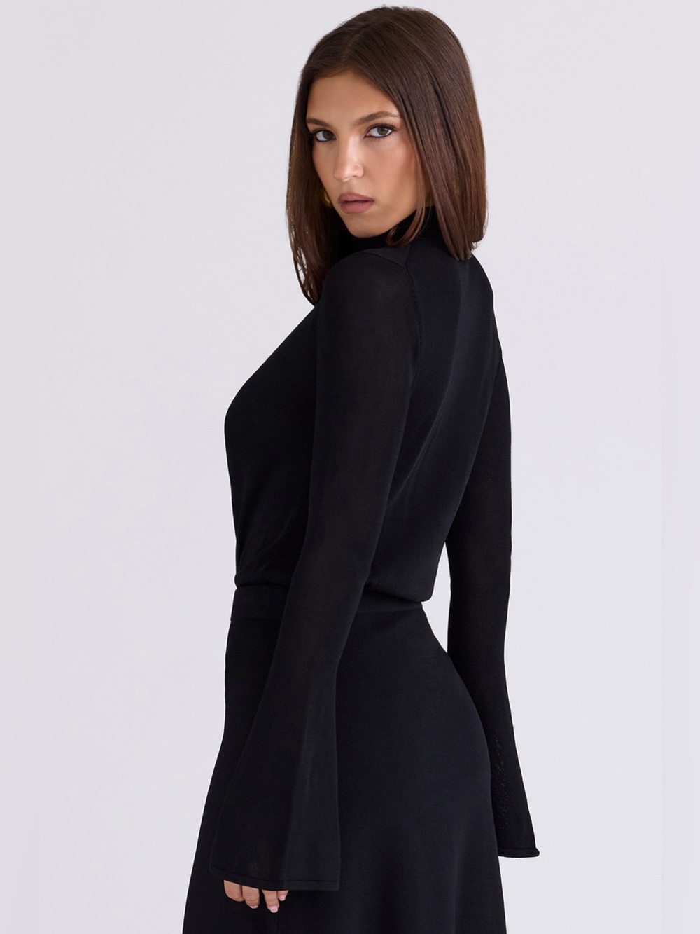House of CB Lois Black Keyhole Bodysuit, Size Medium nwot - Picture 8 of 9